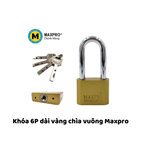 Khóa 6P dài vàng chìa vuông  Maxpro