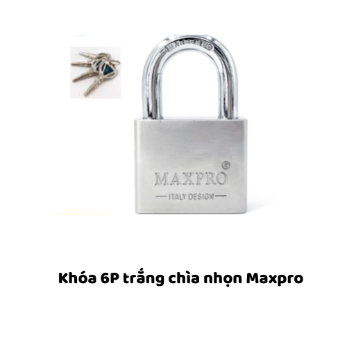 Khóa 6P trắng chìa nhọn Maxpro