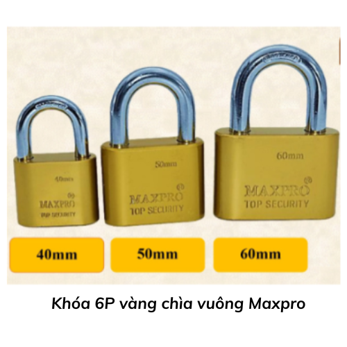 Khóa 6P vàng chìa vuông  Maxpro