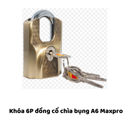 Khóa 6P đồng cổ chìa bụng A6 Maxpro