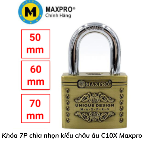 Khóa 7P chìa nhọn kiểu châu âu C10X Maxpro