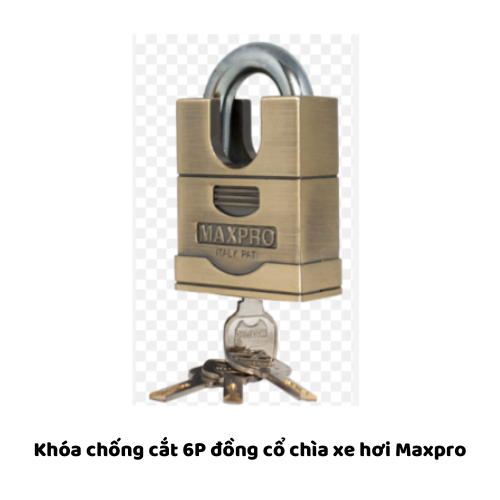 Khóa chống cắt 6P đồng cổ chìa xe hơi Maxpro