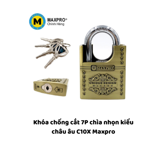 Khóa chống cắt 7P chìa nhọn kiểu châu âu C10X Maxpro