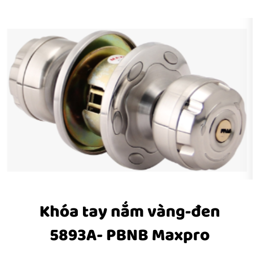 Khóa tay nắm vàng-đen 5893A- PBNB Maxpro