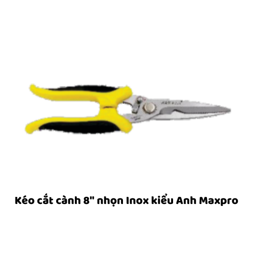 Kéo cắt cành 8" nhọn Inox kiểu Anh Maxpro