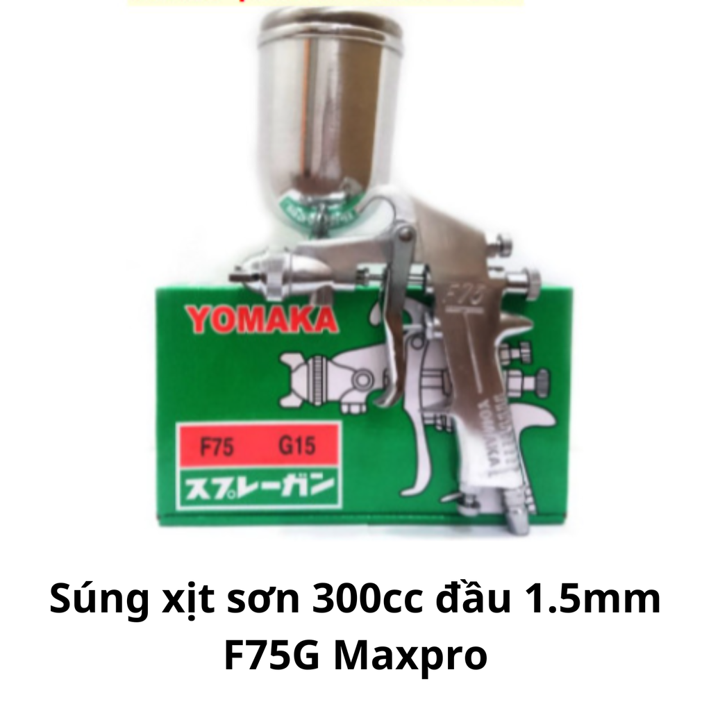 Súng xịt sơn 300cc đầu 1.5mm F75G Maxpro