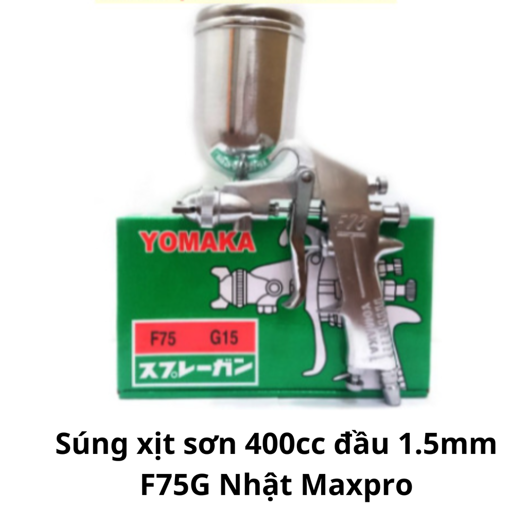 Súng xịt sơn 400cc đầu 1.5mm F75G Nhật Maxpro