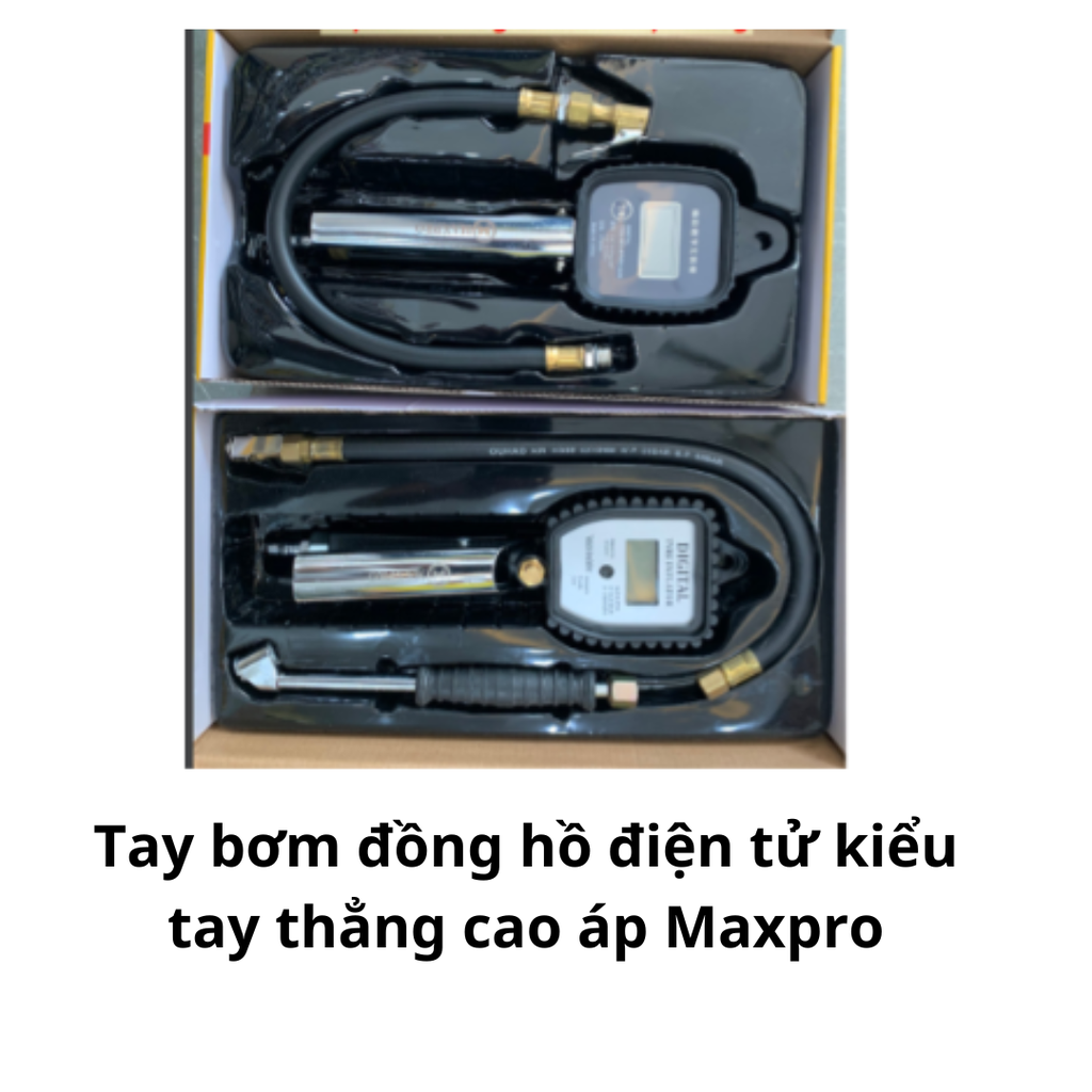 Tay bơm đồng hồ điện tử kiểu tay thẳng cao áp Maxpro