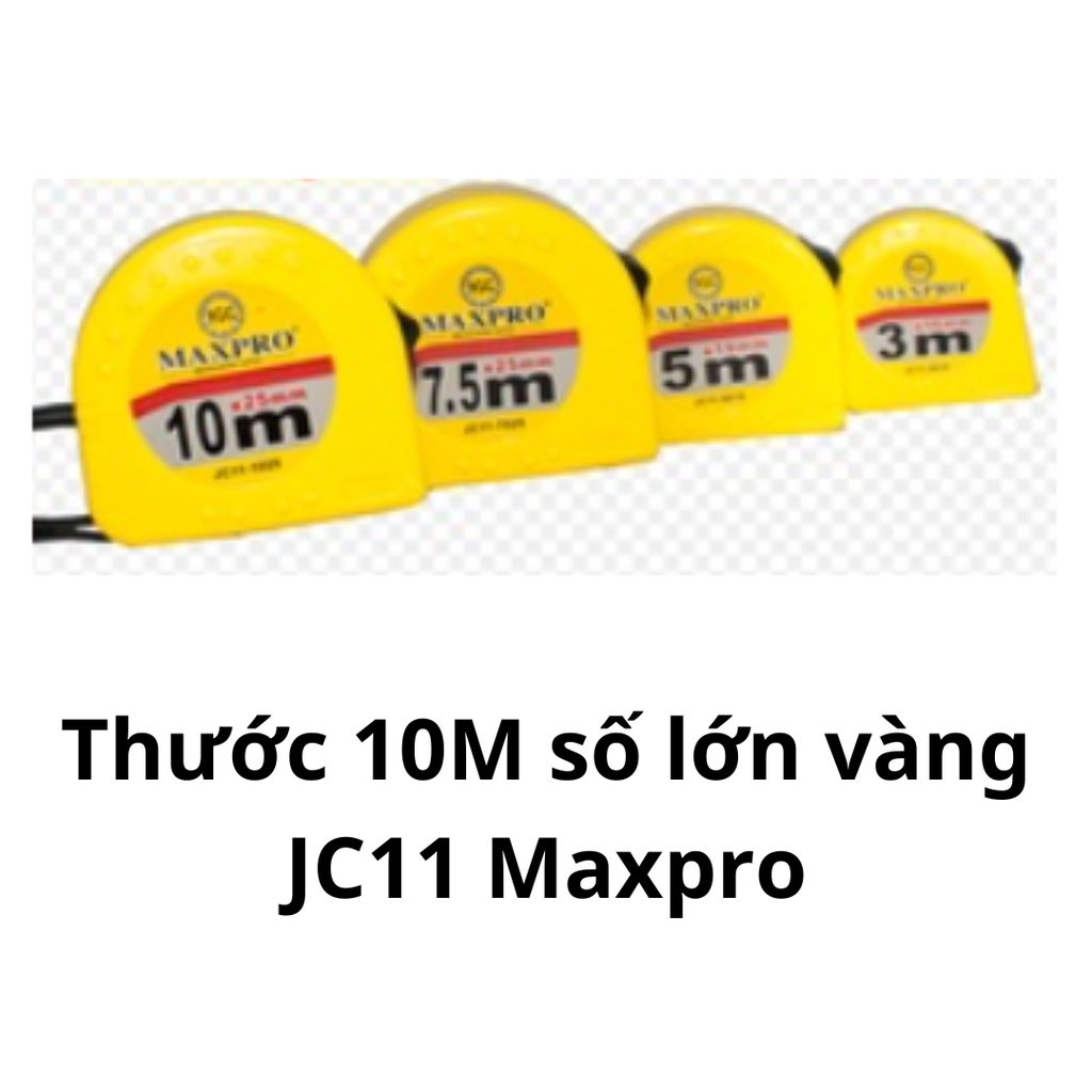 Thước 10M số lớn vàng JC11 Maxpro