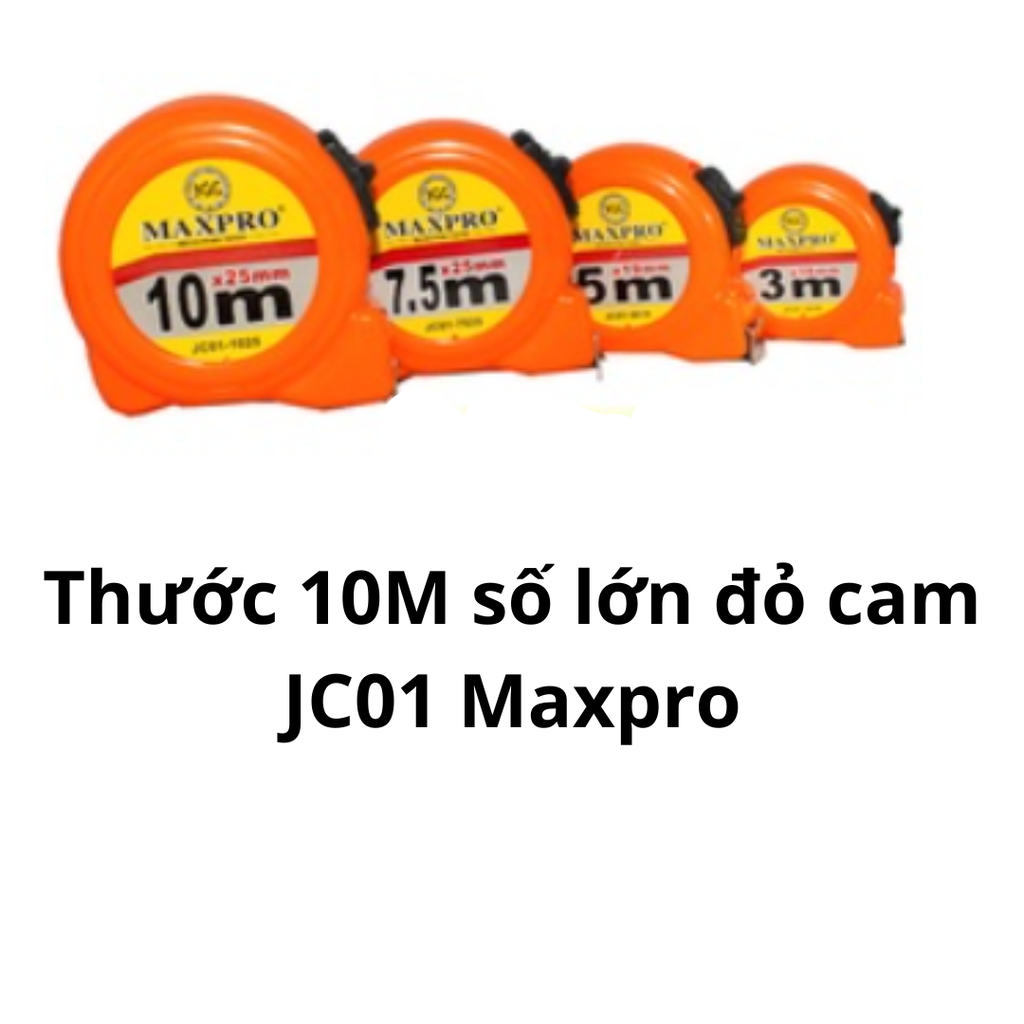 Thước 10M số lớn đỏ cam JC01 Maxpro