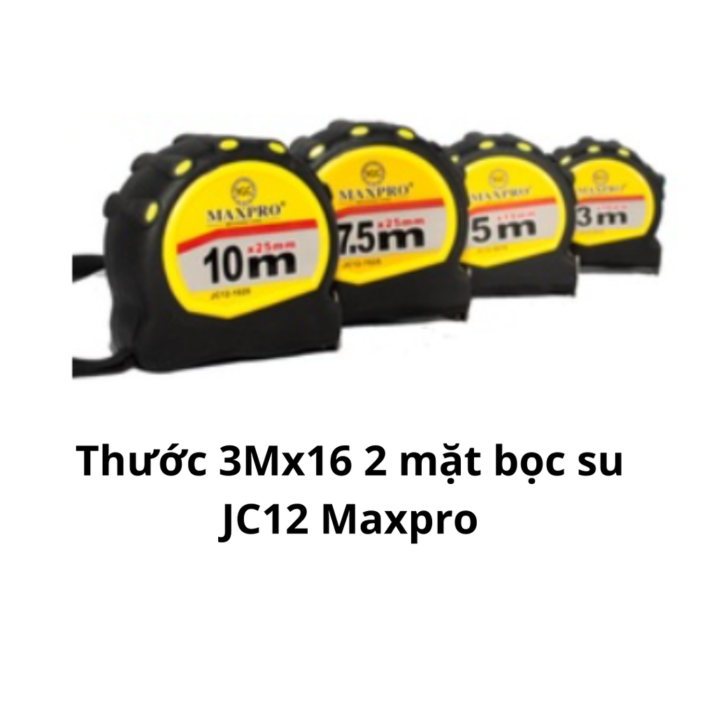 Thước 3Mx16 2 mặt bọc su JC12 Maxpro