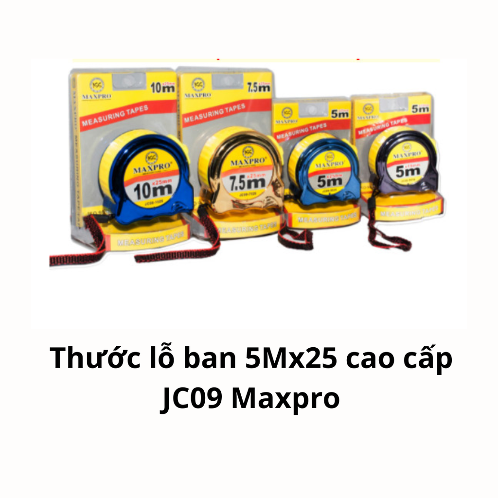 Thước lỗ ban 5Mx25 cao cấp JC09 Maxpro