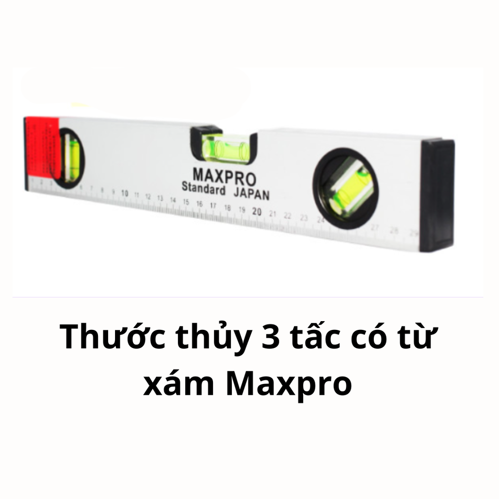 Thước thủy 3 tấc có từ xám Maxpro