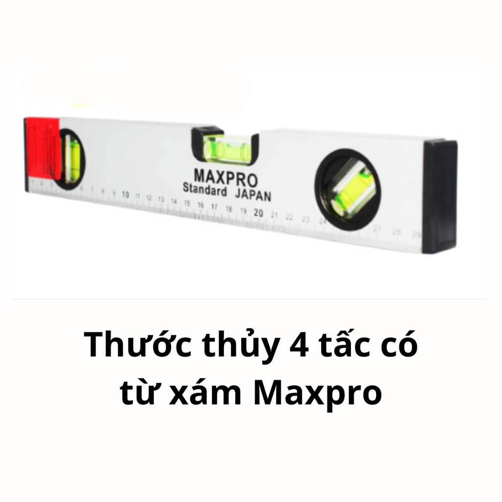 Thước thủy 4 tấc có từ xám Maxpro