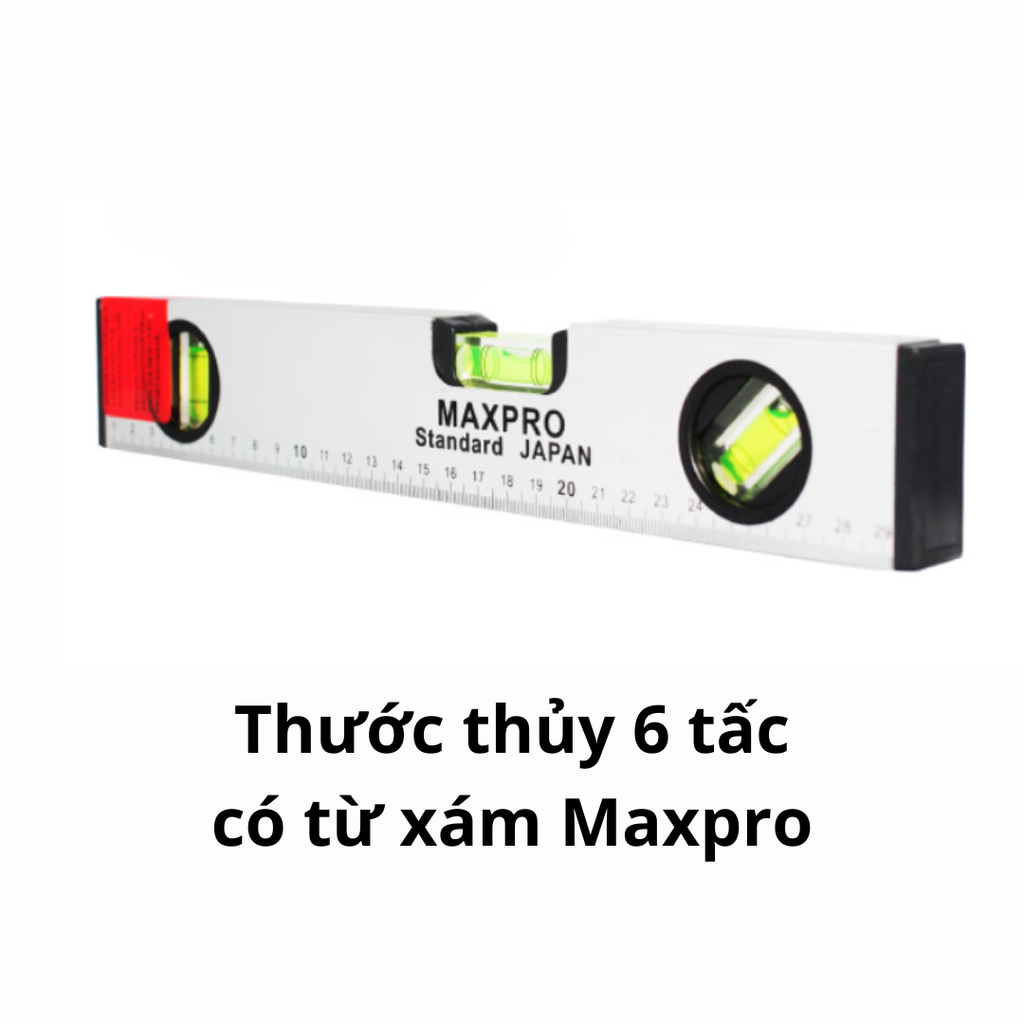 Thước thủy 6 tấc từ xám Maxpro