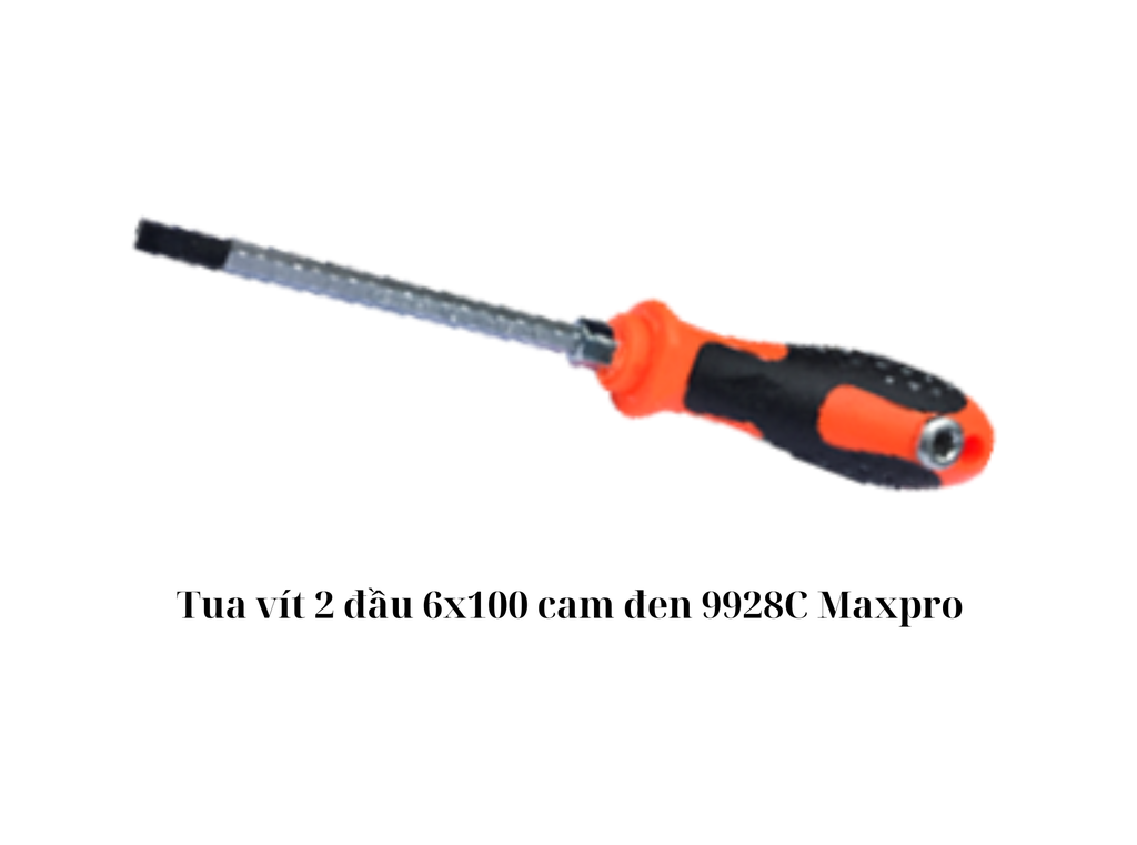 Tua vít 2 đầu 6x100 cam đen 9928C Maxpro