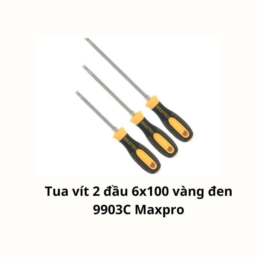 Tua vít 2 đầu 6x100 vàng đen 9903C Maxpro