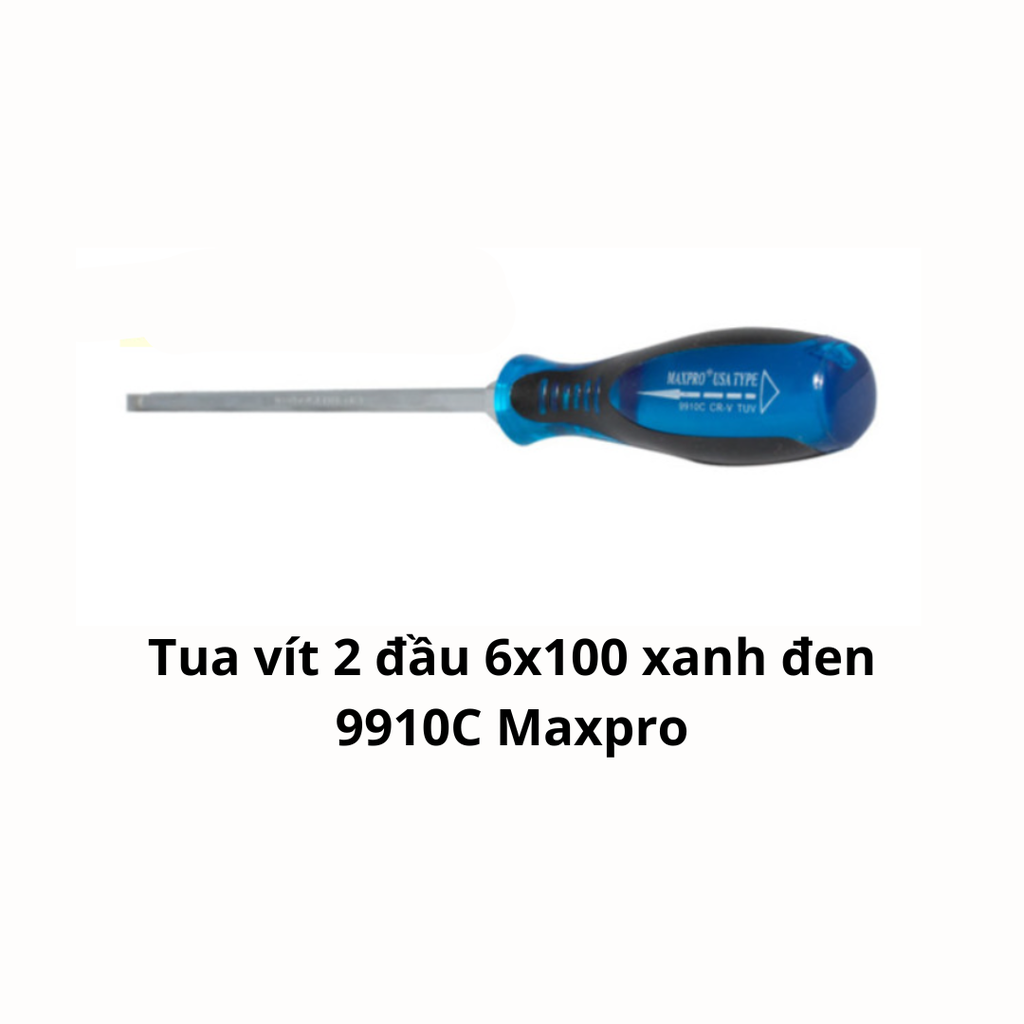 Tua vít 2 đầu 6x100 xanh đen 9910C Maxpro