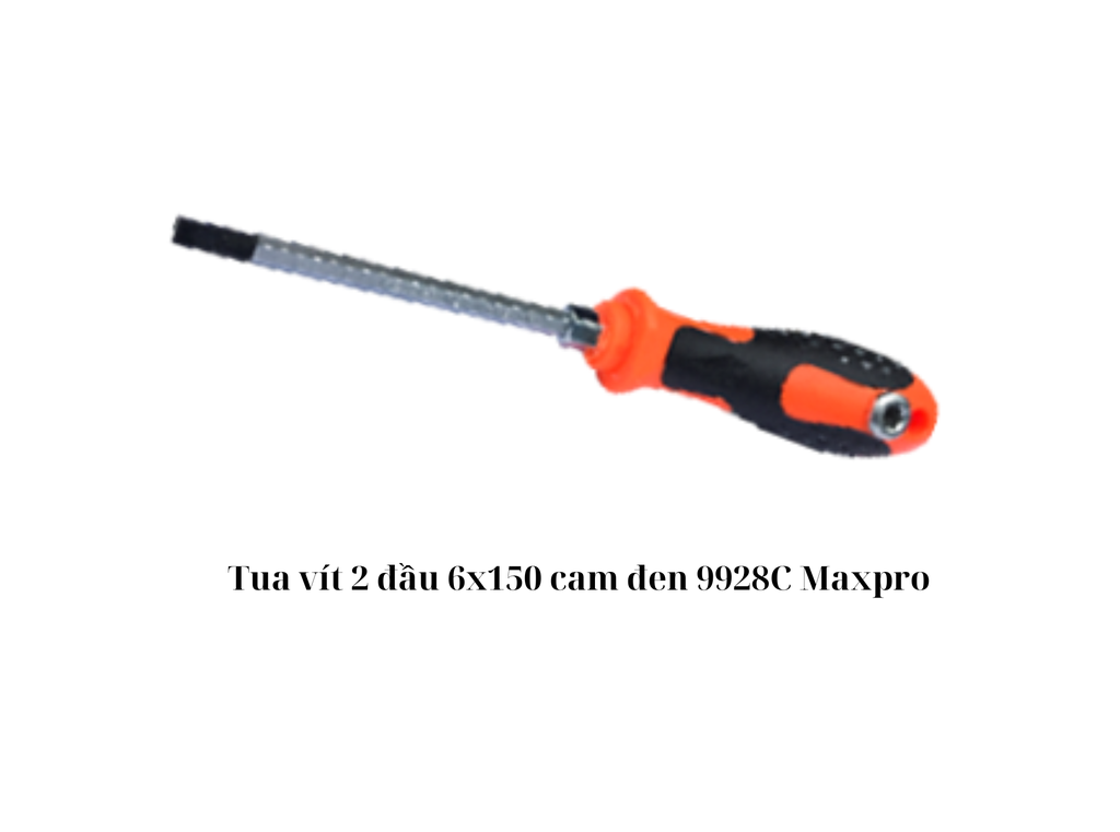 Tua vít 2 đầu 6x150 cam đen 9928C Maxpro