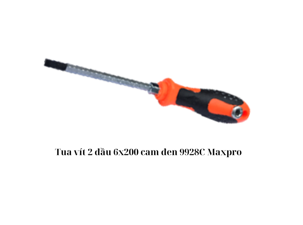 Tua vít 2 đầu 6x200 cam đen 9928C Maxpro