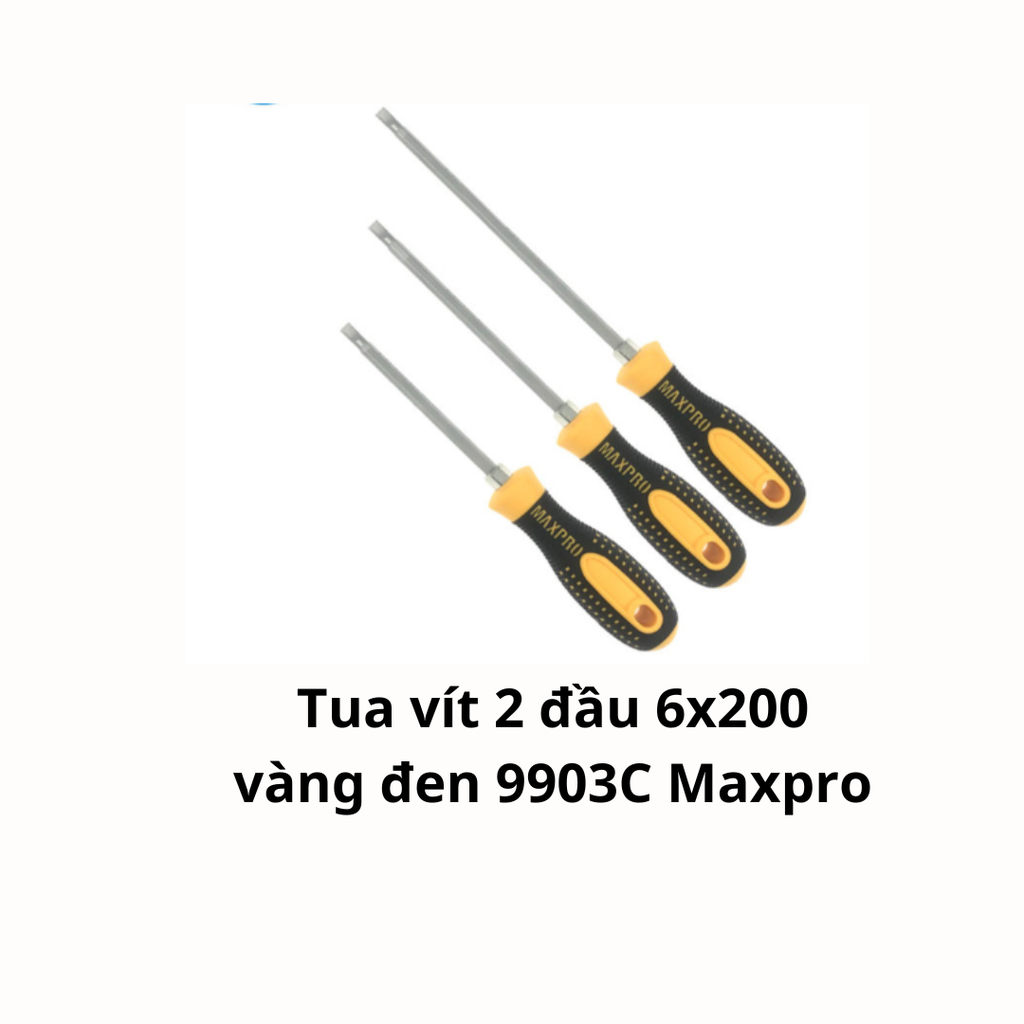 Tua vít 2 đầu 6x200 vàng đen 9903C Maxpro