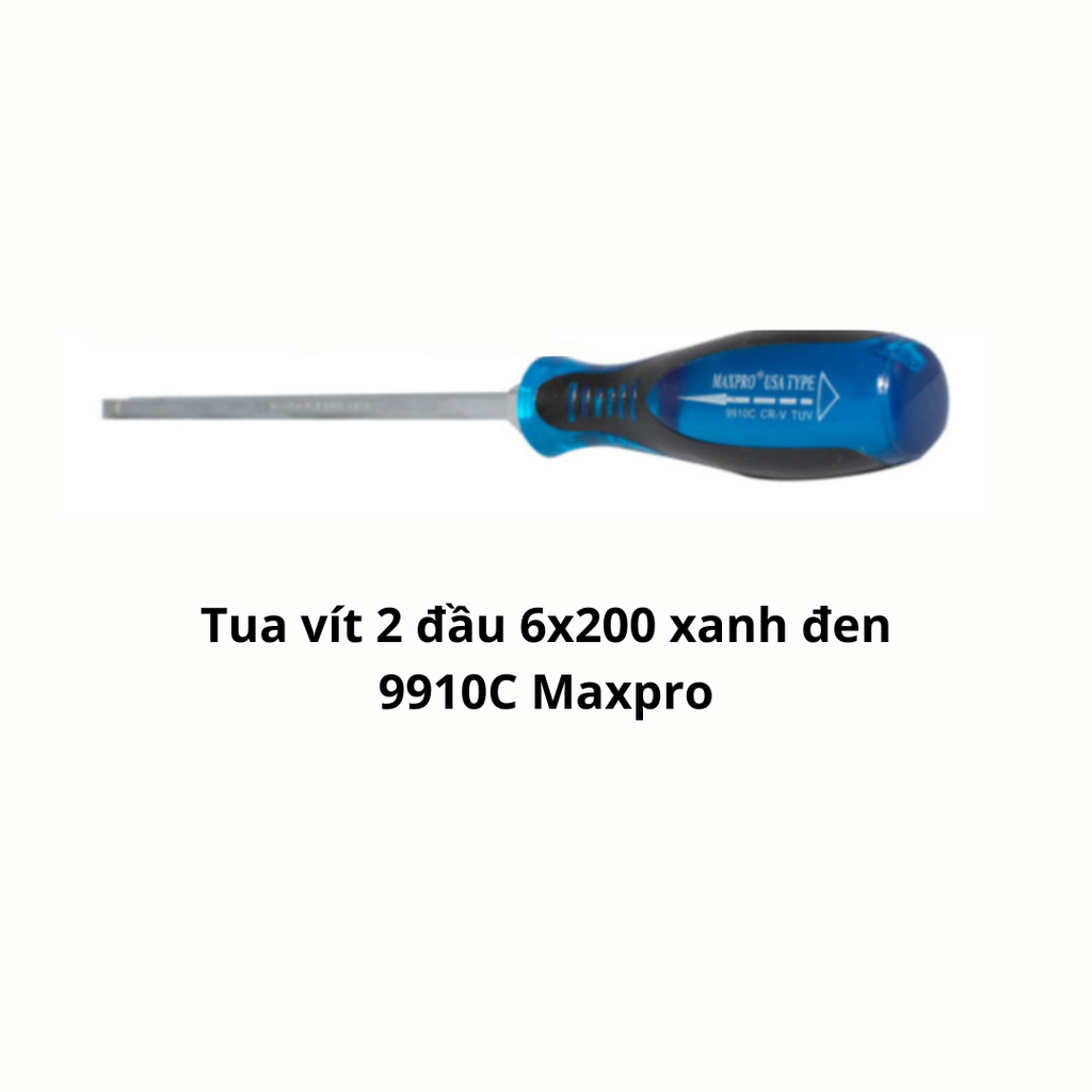 Tua vít 2 đầu 6x200 xanh đen 9910C Maxpro