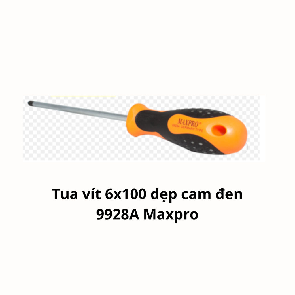 Tua vít 6x100 dẹp cam đen 9928A Maxpro