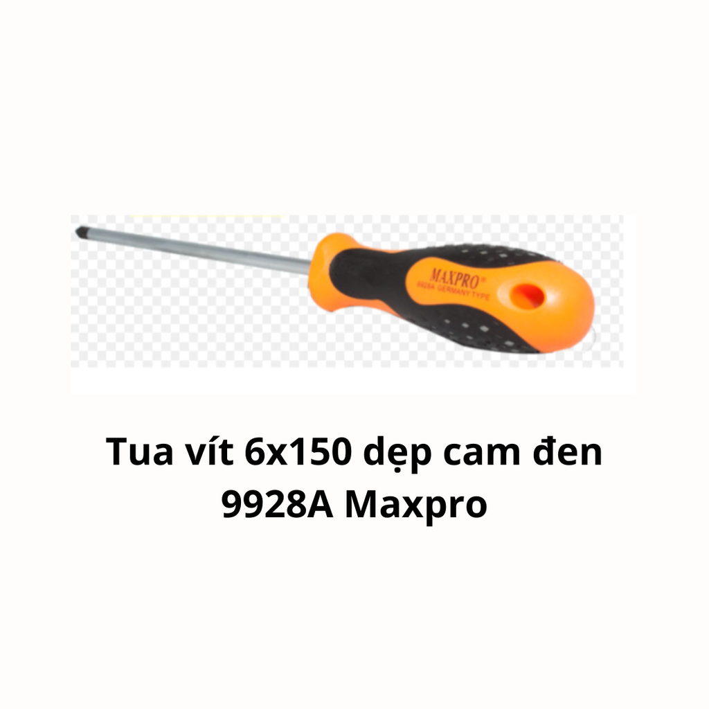 Tua vít 6x150 dẹp cam đen 9928A Maxpro