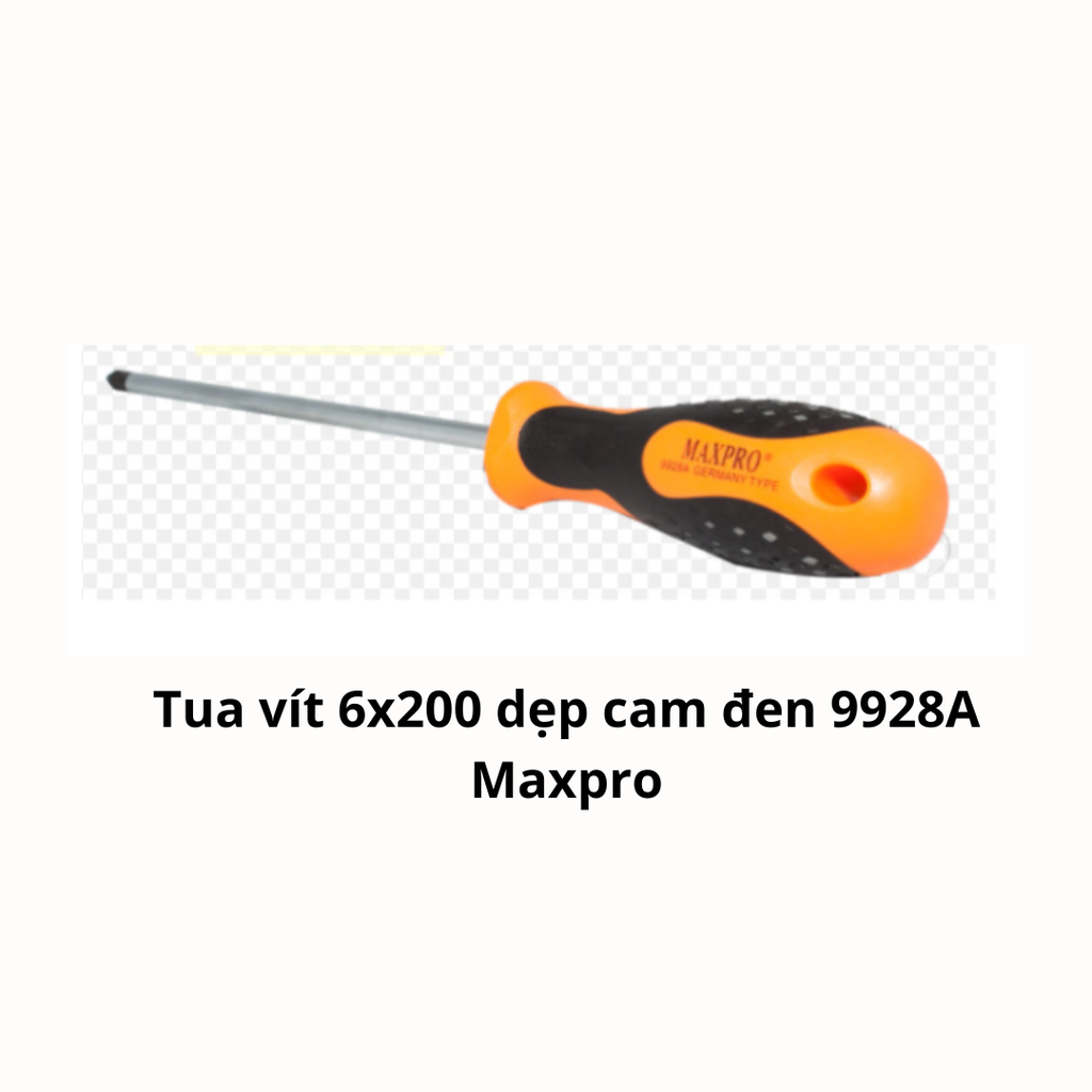 Tua vít 6x200 dẹp cam đen 9928A Maxpro