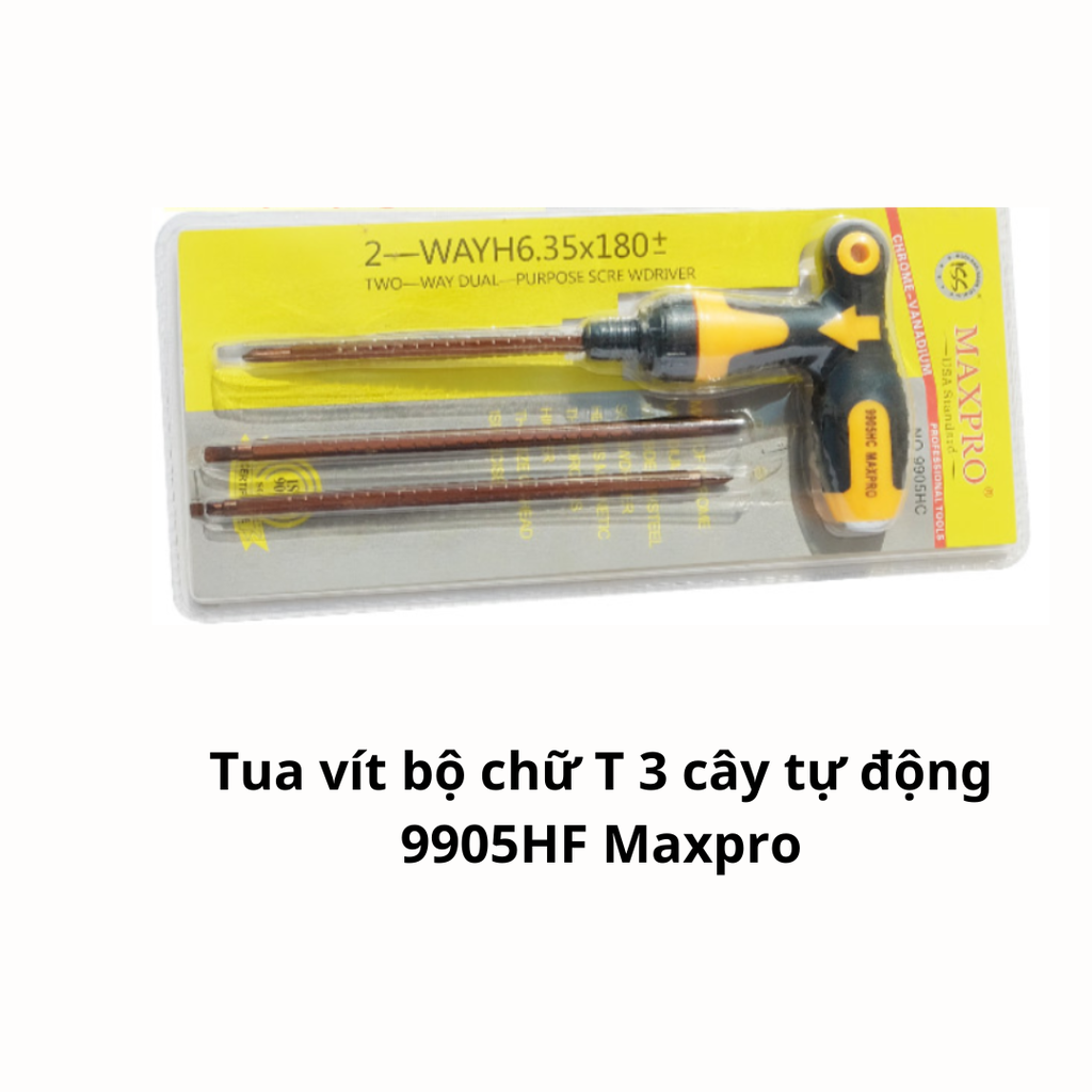 Tua vít bộ chữ T 3 cây tự động 9905HF Maxpro