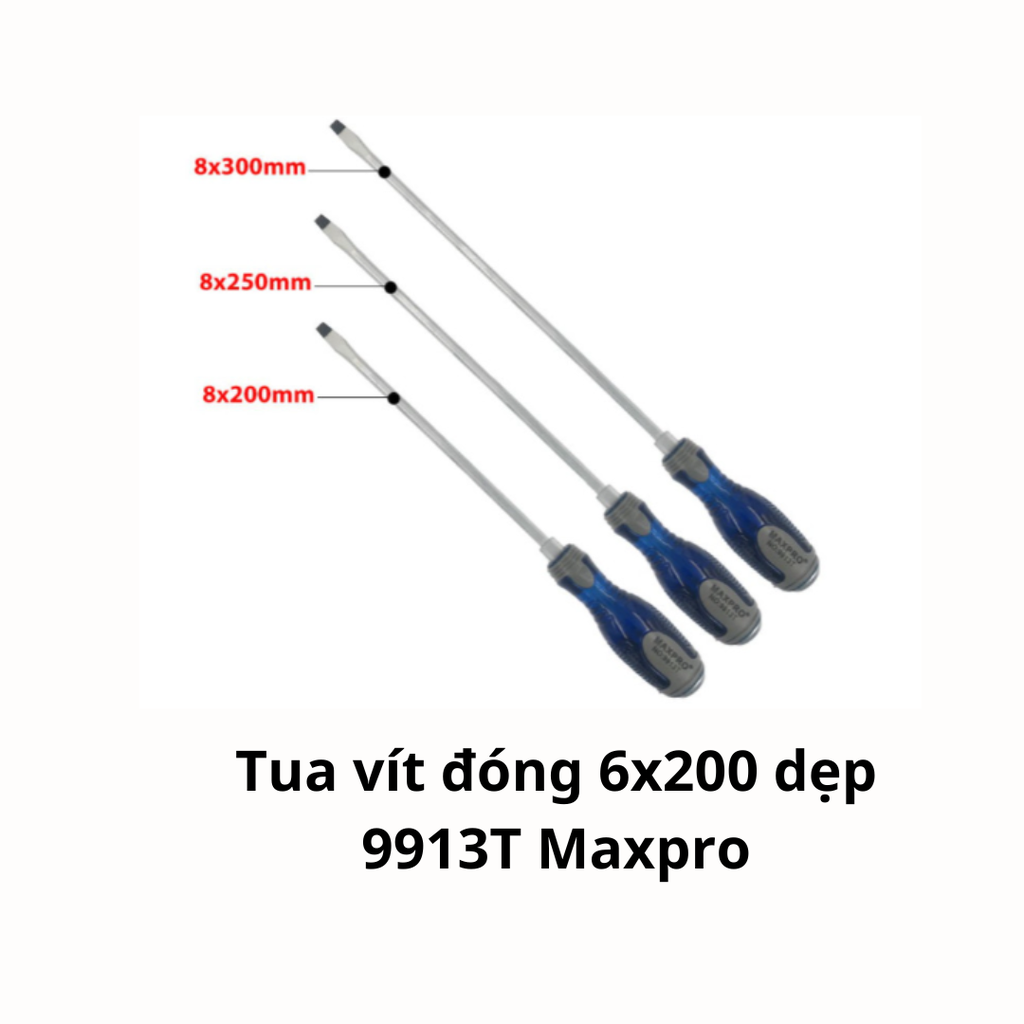 Tua vít đóng 6x200 dẹp 9913T Maxpro