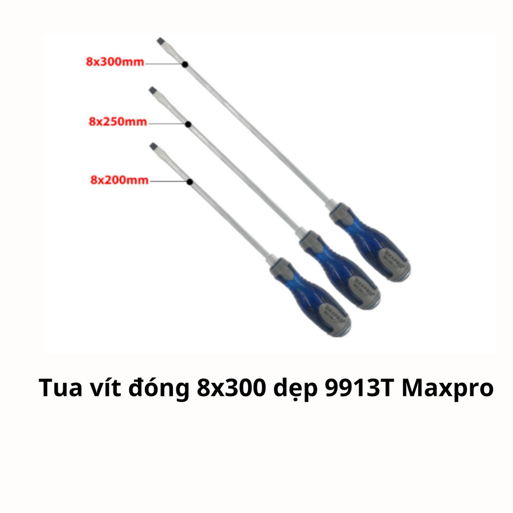 Tua vít đóng 8x300 dẹp 9913T Maxpro