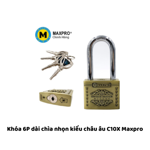 Khóa 6P dài chìa nhọn kiểu châu âu C10X Maxpro