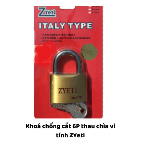 Khoá chống cắt 6P thau chìa vi tính ZYeti