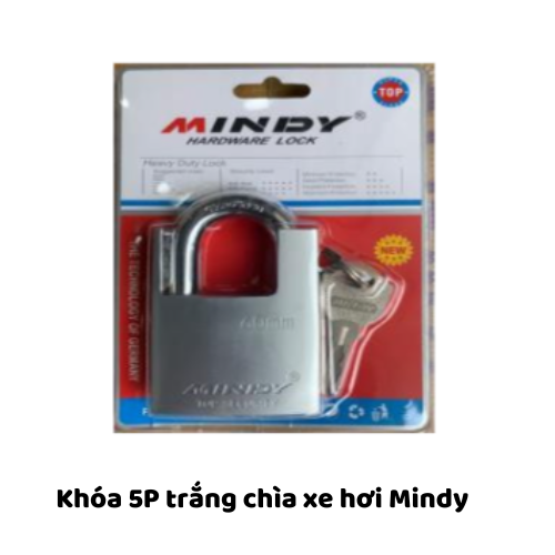 Khóa 5P trắng chìa xe hơi  Mindy