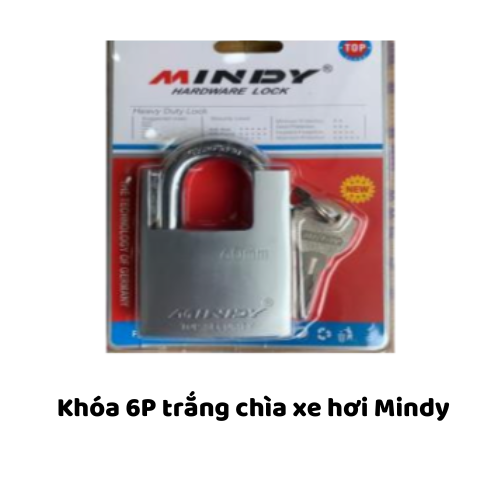 Khóa 6P trắng chìa xe hơi Mindy