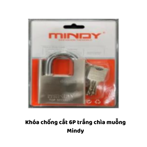 Khóa chống cắt 6P trắng chìa muỗng  Mindy