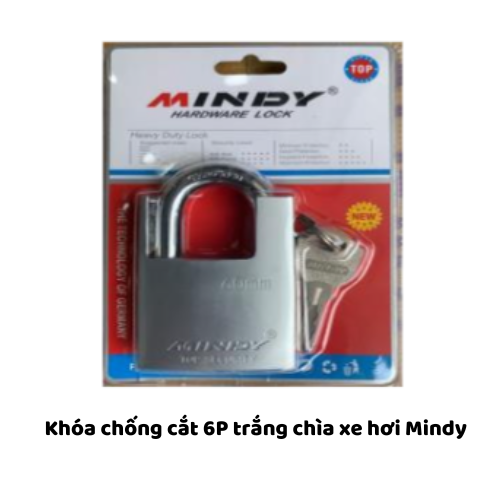 Khóa chống cắt 6P trắng chìa xe hơi  Mindy