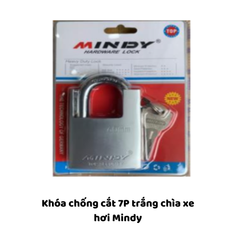 Khóa chống cắt 7P trắng chìa xe hơi  Mindy