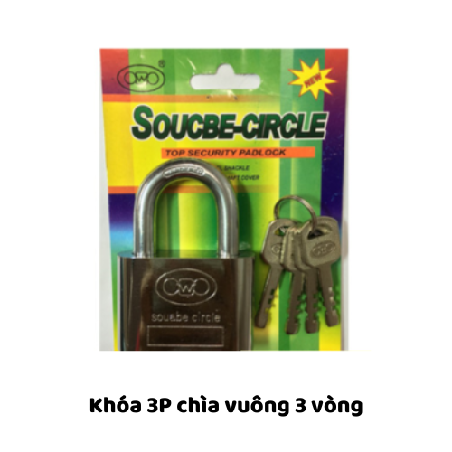 Khóa 3P chìa vuông 3 vòng