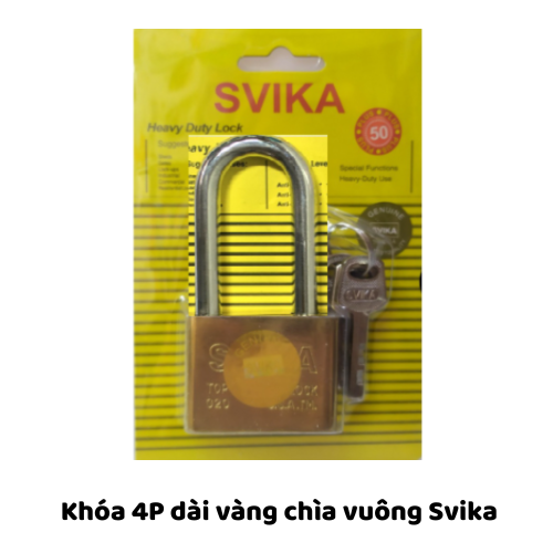 Khóa 4P dài vàng chìa vuông Svika