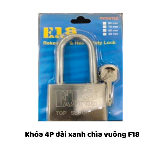 Khóa 4P dài xanh chìa vuông F18