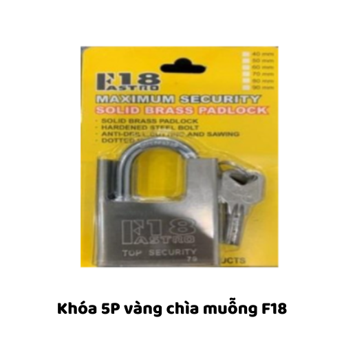 Khóa 5P vàng chìa muỗng F18