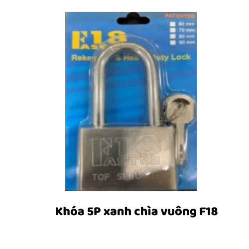 Khóa 5P xanh chìa vuông F18