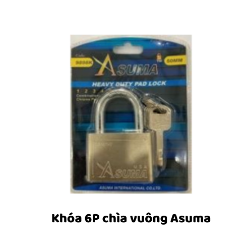 Khóa 6P chìa vuông Asuma