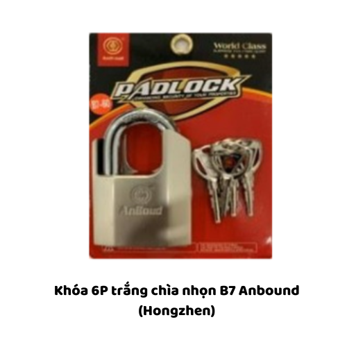 Khóa 6P trắng chìa nhọn B7 Anbound (Hongzhen)