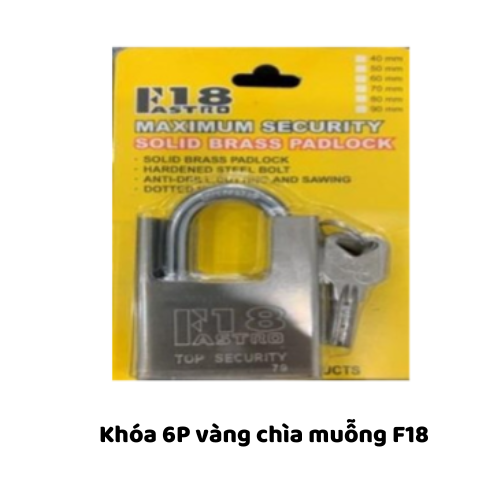 Khóa 6P vàng chìa muỗng F18