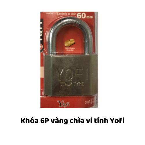 Khóa 6P vàng chìa vi tính Yofi