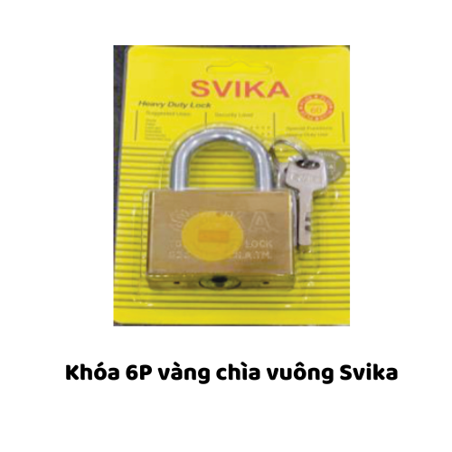 Khóa 6P vàng chìa vuông Svika