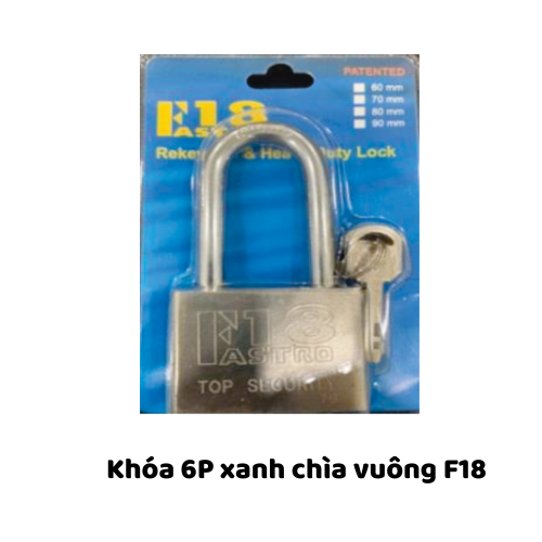 Khóa 6P xanh chìa vuông F18